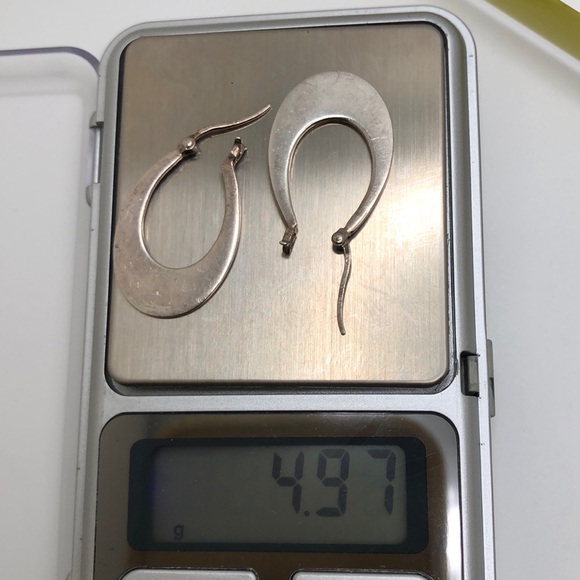 Hoop Earrings Silver Vintage - Picture 2 of 9